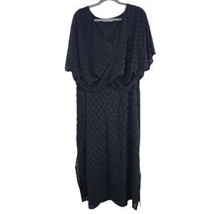 Lush Black Dolman Sleeve Midi Dress Size 2X Plus Size Black Party Dress